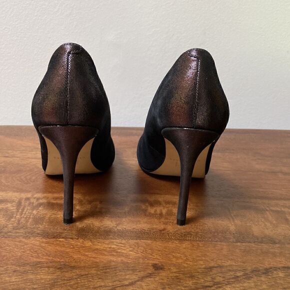Marc Fisher Jaxon Pumps Pewter Dark Gray Leather Shoes Heels Women's 6.5 - Picture 4 of 9